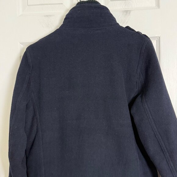 Abercrombie and Fitch Jacket Mens Large Blue Military Pockets Y2K Vintage Wool - Picture 6 of 12